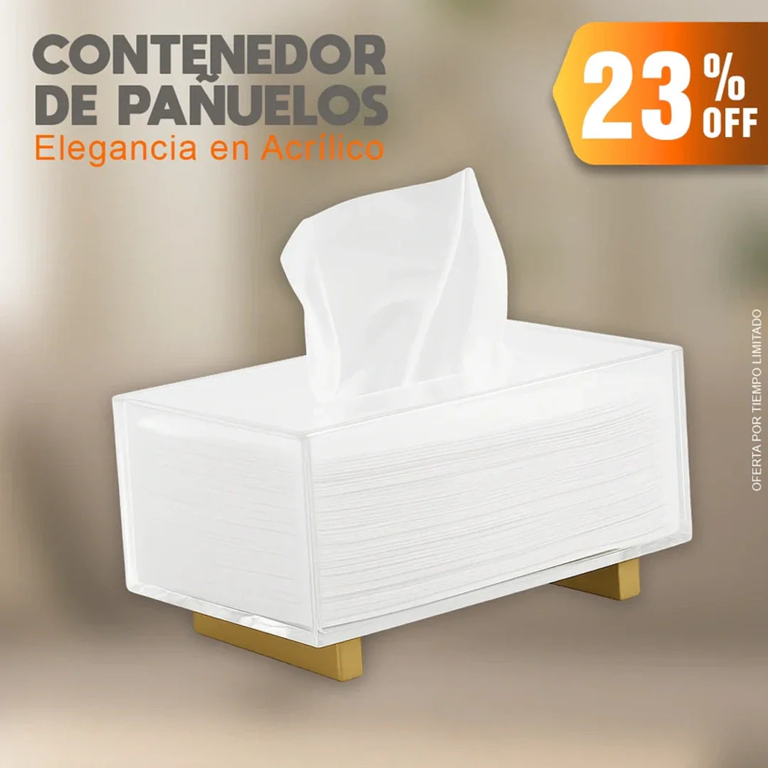 CONTENEDOR DE PAÑUELOS DE ACRILICO