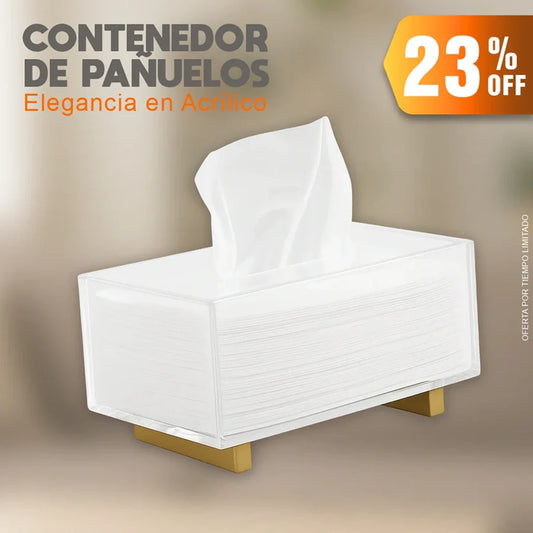 CONTENEDOR DE PAÑUELOS DE ACRILICO