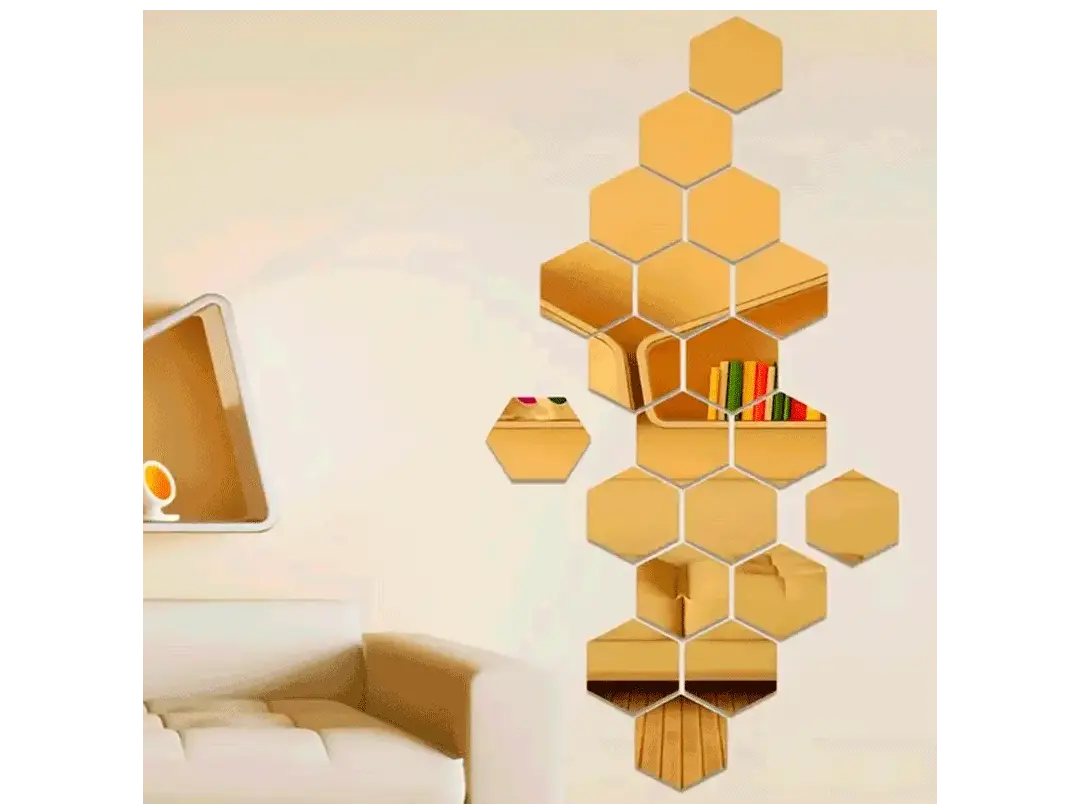 HexoGlam® / Espejos hexagonales x10 unidades